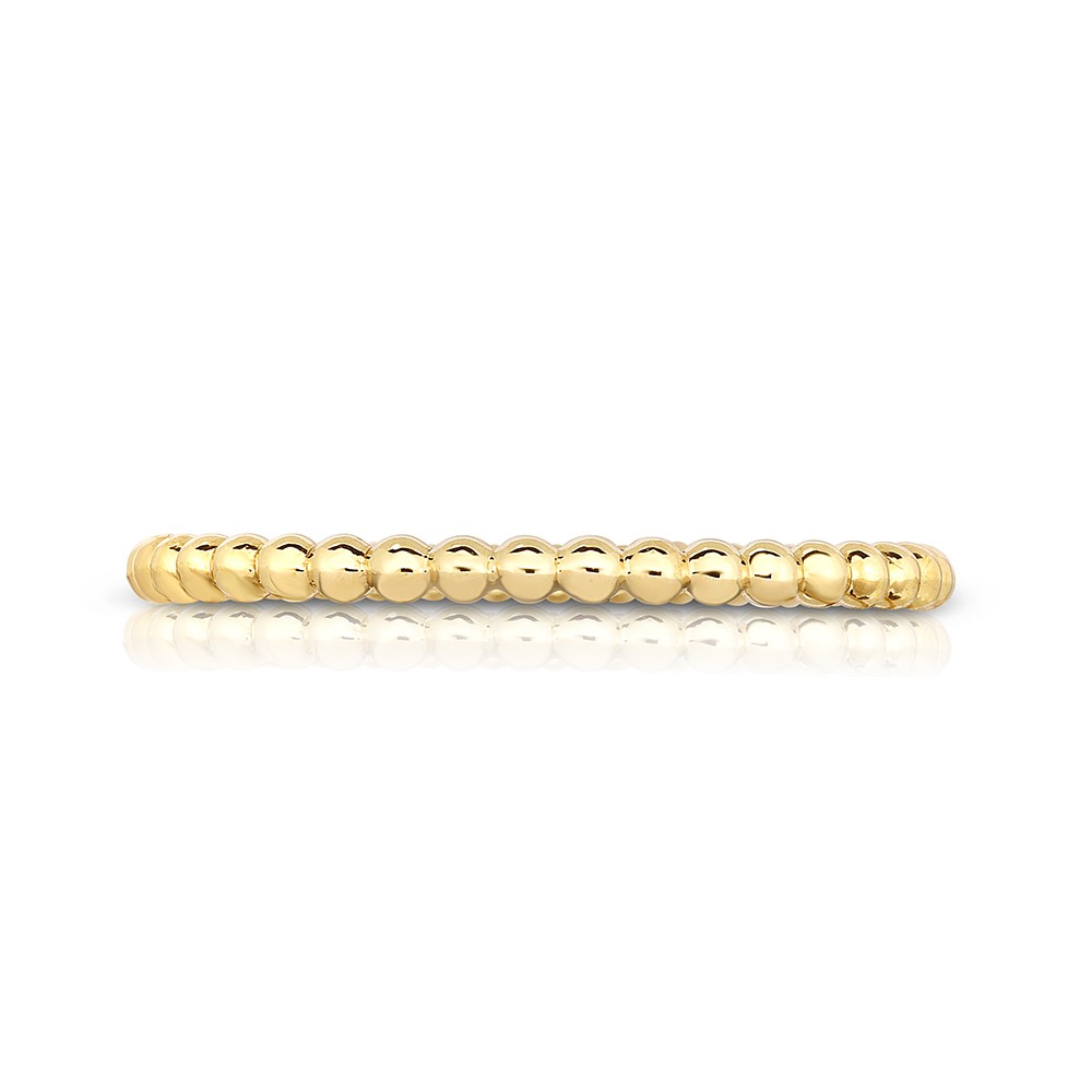 18K Yellow Gold Bead Link Ring