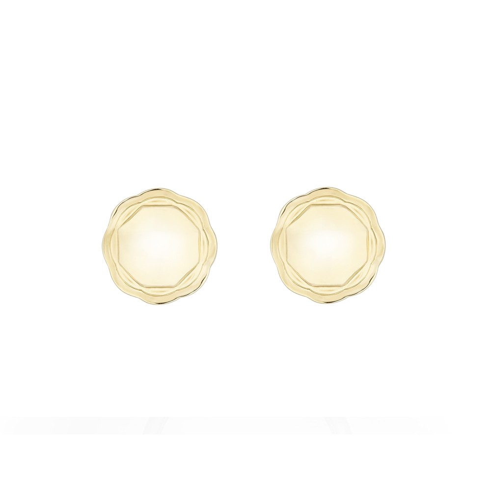 18K Yellow Gold Double Circle Flora Earrings 
