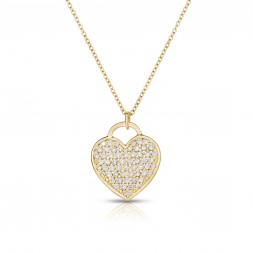 18K Yellow Gold Love Bonds Pendant with Pave Lab-Grown Diamonds on AIDIA Extendable Link Chain