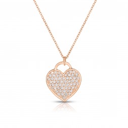 18K Rose Gold Love Bonds Pendant with Pave Lab-Grown Diamonds on AIDIA Extendable Link Chain