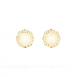 18K Yellow Gold Double Circle Flora Earrings 