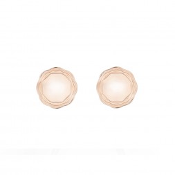 18K Rose Gold Double Circle Flora Earrings 