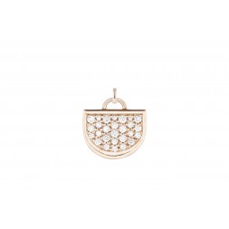 18K Rose Gold Monogram Single D Charm with Lab Created Diamond Pave w/Removable Bail