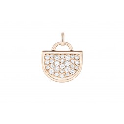 18K Rose Gold Large Monogram Single D Charm with Lab Created Diamond Pave w/Removable Bail