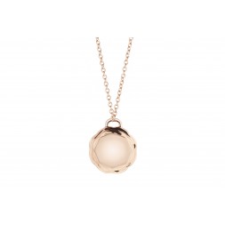 18K Rose Gold Flora Double Circle Pendant on AIDIA Extendable Link Chain 