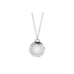 18K White Gold Flora Double Circle Pendant on AIDIA Extendable Link Chain  