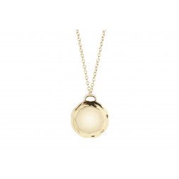 18K Yellow Gold Flora Double Circle Pendant on AIDIA Extendable Link Chain  